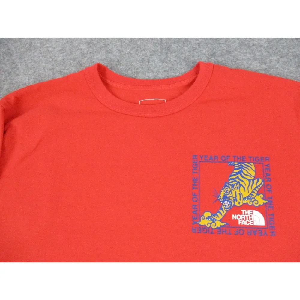 North Face Shirt Mens Large Red Year Of The Tiger Long Sleeve Hiking Crew Neck